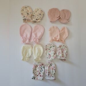 Adorable Infant Mittens Collection - Florals, Pink, Cream, and White